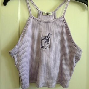 Lavender Ribbed Halter Crop Top- Self Love Juice